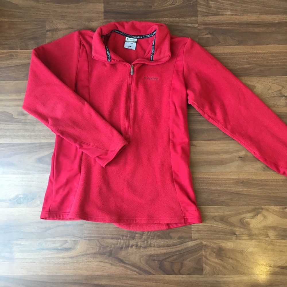 Small Columbia red half zip pullover fleece